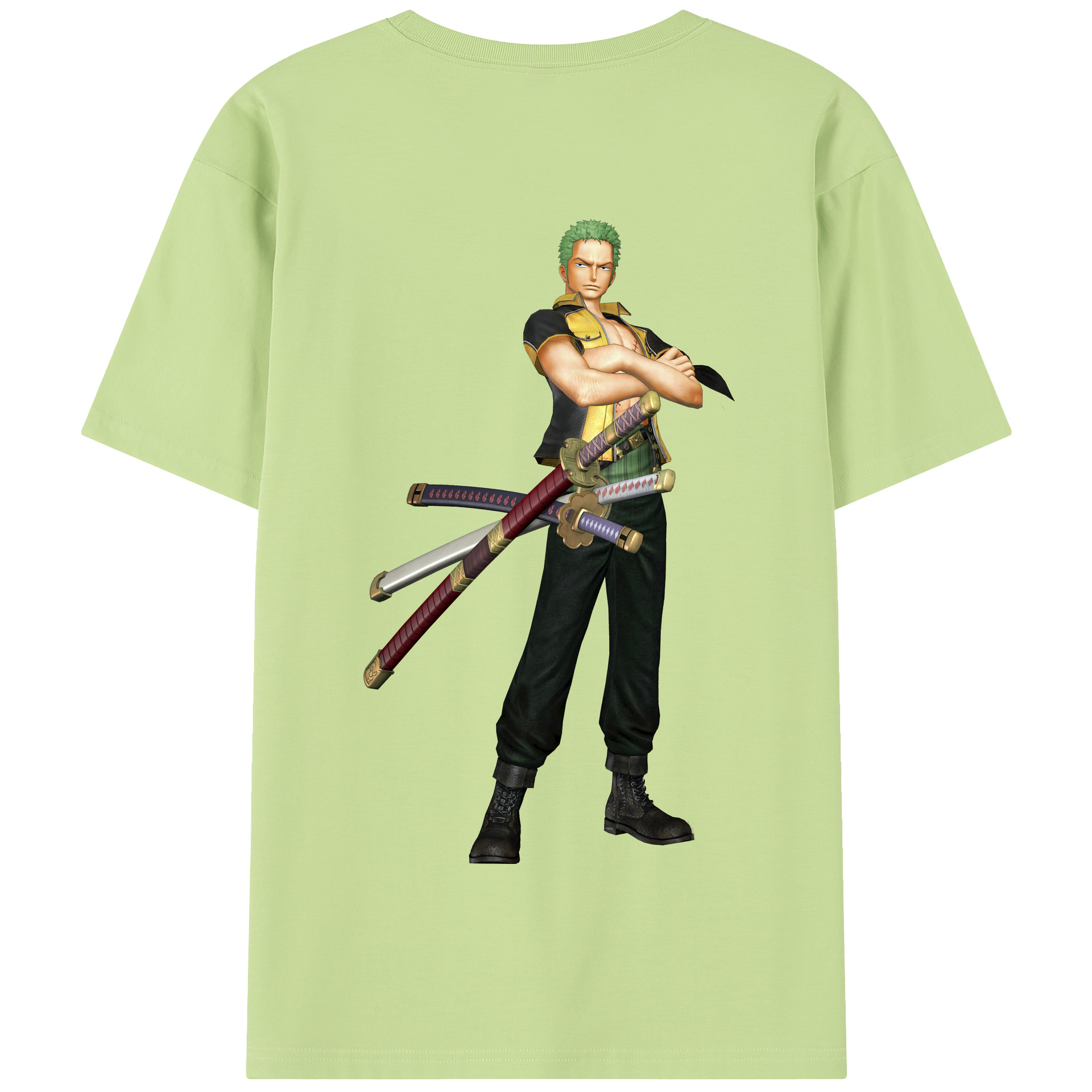 ワンピース ロロノア・ゾロ ONE PIECE Roronoa Zoro 綿100％半袖Tシャツ（背面プリント）